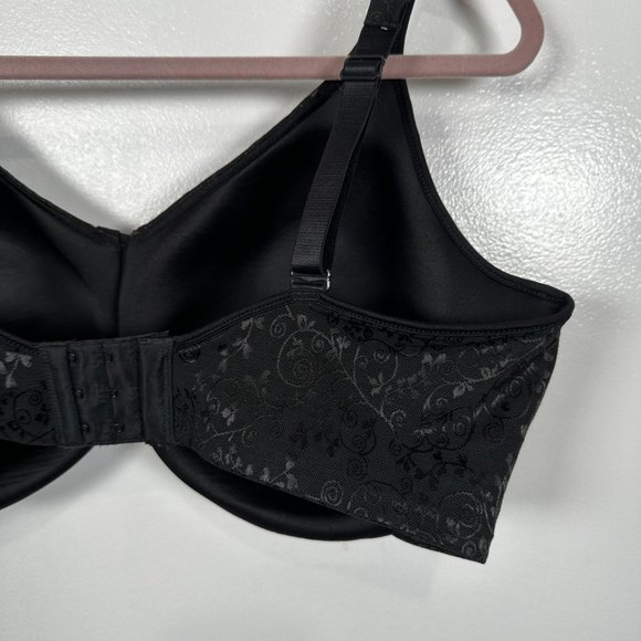 Bali 42DDD Bra Womens Black Underwire Floral Adjustable Straps Back Clasp - Picture 15 of 16